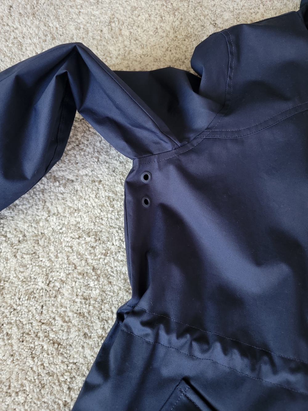 Hunter Cinched Waist Navy Hooded Rain Jacket Small - Picture 6 of 12